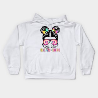 Little Miss Second Grade Messy Bun Girl Back To School Kids Hoodie